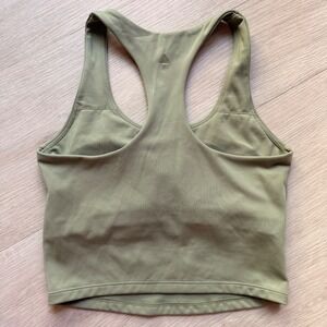 Vitality Revive Racerback‎ Crop Tank in Olive Green Shelf Bra Size Small